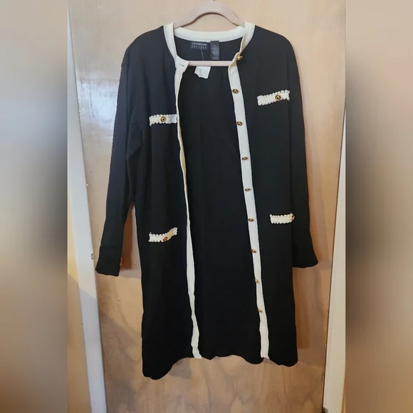 Cardigan black and white liz Claiborne nwt size XL - Picture 1 of 3